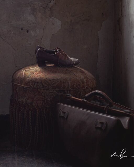 From an abandoned house… to my wall.

1. The image I captured — raw, quiet, a trace of the past.
2. The moment I found it — a pair of old shoes, left behind.
3. The story, now part of my space.

From forgotten… to seen again.